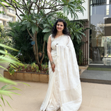 Hand-Embroidered Chanderi Saree