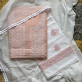 Pure Cotton Hand-Embroidered 3-Piece Unstitched Suit Set