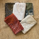 Golden Zari Tissue Hand-Embroidered 2-Piece Unstitched Suit Set