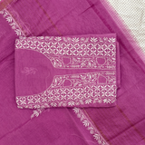 Mul Chanderi Hand-Embroidered 2-Piece Unstitched Suit Set