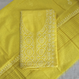 Mul Chanderi Hand-Embroidered 2-Piece Unstitched Suit Set