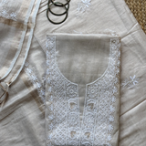 Golden Zari Tissue Hand-Embroidered 2-Piece Unstitched Suit Set