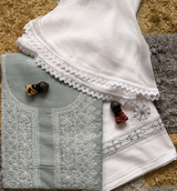 Pure Cotton Hand-Embroidered 3-Piece Unstitched Suit Set