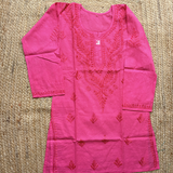 Short Cotton Chikankari Kurti