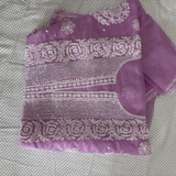 Semi Organza Hand-Embroidered 2-Piece Unstitched Suit Set