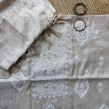 Golden Zari Tissue Hand-Embroidered 2-Piece Unstitched Suit Set