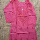 Short Cotton Chikankari Kurti
