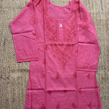Short Cotton Chikankari Kurti