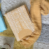 Pure Cotton Tone-on-Tone Hand-Embroidered 3-Piece Unstitched Suit Set