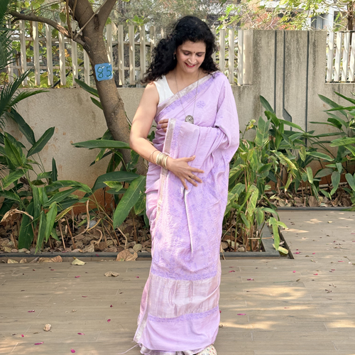 Hand-Embroidered Chanderi Saree
