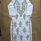 Women's Linen Floral Embroidered Cotton Kurtis