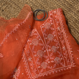 Pure Organza Hand-Embroidered 2-Piece Unstitched Suit Set