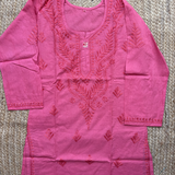 Short Cotton Chikankari Kurti