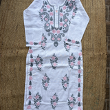 Women's Linen Floral Embroidered Cotton Kurtis