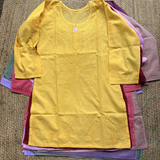 Short Cotton Chikankari Kurti