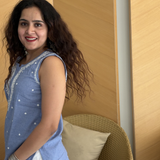 Denim Sleeveless Hand-Embroidered Short Kurti