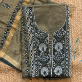 Golden Zari Tissue Hand-Embroidered 2-Piece Unstitched Suit Set