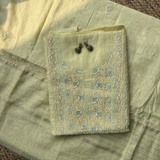 Pure Mul Semi-Stitched 2-Piece Hand-Embroidered Suit Set