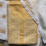 Pure Cotton Hand-Embroidered 3-Piece Unstitched Suit Set