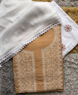 Pure Cotton Hand-Embroidered 3-Piece Unstitched Suit Set