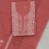 Mul Chanderi Hand-Embroidered 2-Piece Unstitched Suit Set