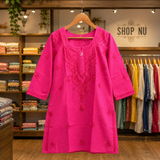 Short Cotton Chikankari Kurti