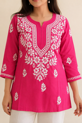 Women's Rayon Hand embroidered Chikankari Kurta