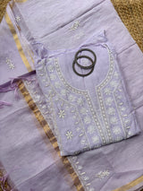 Mul Chanderi Semi Stitched