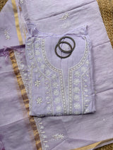 Mul Chanderi Semi Stitched