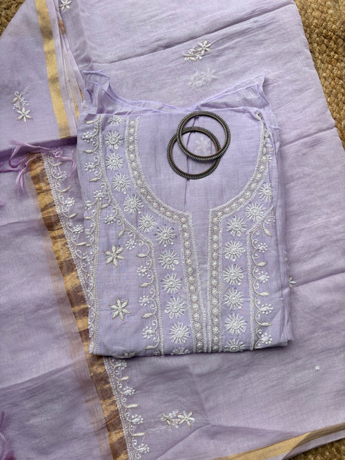 Mul Chanderi Semi Stitched