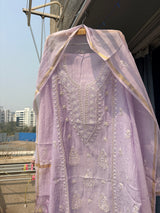 Mul Chanderi Semi Stitched