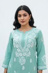 Women's Rayon Hand embroidered Chikankari Kurta