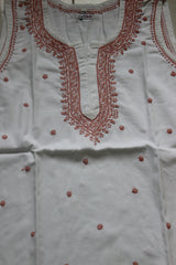 Denim Sleeveless Hand-Embroidered Short Kurti