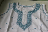 Denim Sleeveless Hand-Embroidered Short Kurti