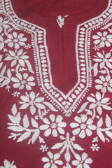 Women's Rayon Hand embroidered Chikankari Kurta