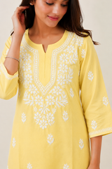 Women's Rayon Hand embroidered Chikankari Kurta