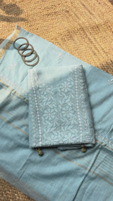 Pure Mul Unstitched 2 pc Suit Set with handmade Jaali