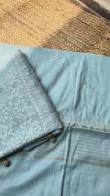 Pure Mul Unstitched 2 pc Suit Set with handmade Jaali
